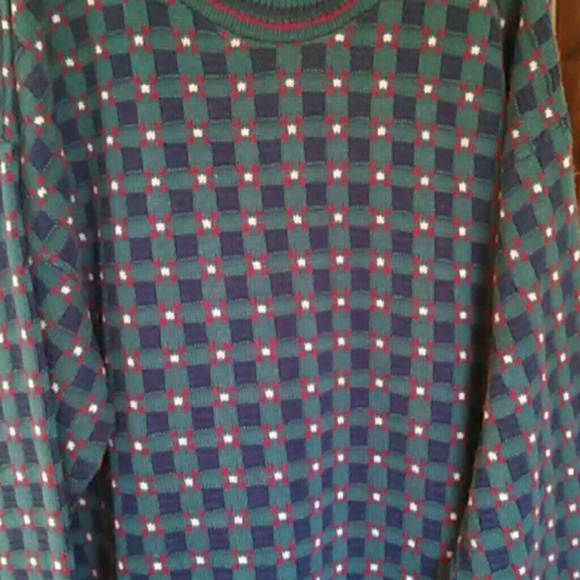 Men's Vintage 80s 90s Bill Blass Crewneck Hand Framed Sweater - Picture 3 of 4